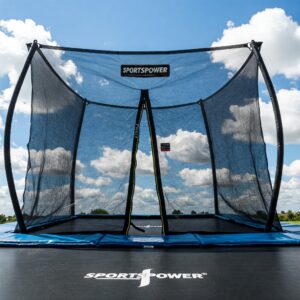 Sportspower trampoline logo on a high-quality trampoline.