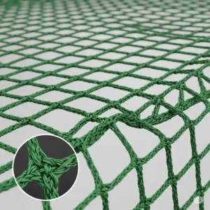 Detailed illustration showcasing the durable netting material of a trampoline and safety net, designed for long-lasting use.