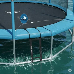 Close-up illustration showing the durable construction and materials of a water trampoline.
