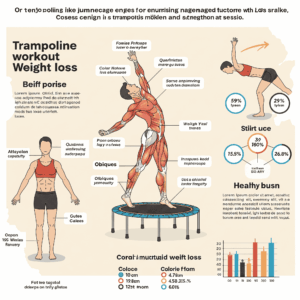 "Energetic illustration emphasizing the enjoyable and effective nature of using a trampoline for trampoline weight loss."