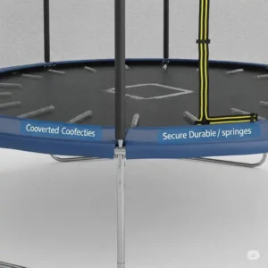 "A detailed view highlighting key trampoline safety features, such as covered springs or a springless design, crucial for selecting black friday trampoline deals."