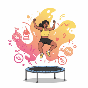 "Variety of trampoline exercises that can be incorporated into a fun and effective trampoline weight loss routine."