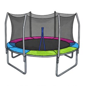 Trampoline Pad colorful safety pad illustration of a trampoline featuring a brightly colored pad for visual appeal and safety.