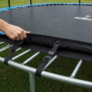 Trampoline Pad installation step-by-step illustration of how to install a new safety pad onto the trampoline frame.
