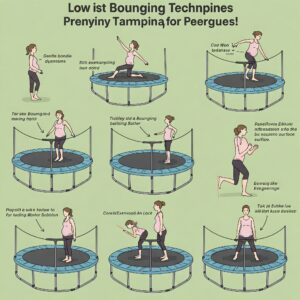 Can you jump on a trampoline while pregnant? Diagram illustrating low-impact bouncing techniques.
