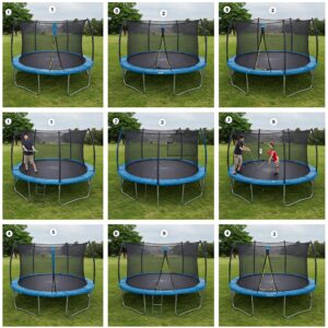 "Easy and straightforward assembly steps for setting up your new skybound trampoline."