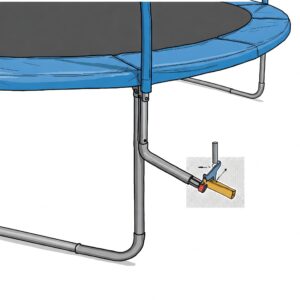 "Extending the height with skywalker trampoline frame parts"