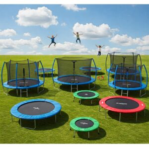 Explore various shapes and sizes of skywalker trampolines to fit your space.