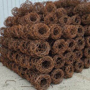 "Pile of metal springs removed from a trampoline, ready for metal recycling, related to can you recycle material from trampoline."