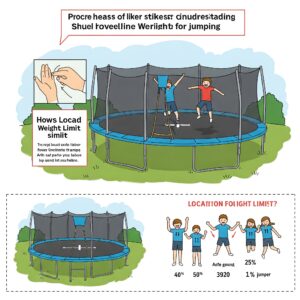 A visual guide explaining how to find and understand the trampoline weight limit for safe jumping.