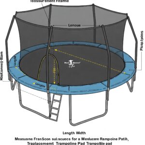 Trampoline Pad weatherproof material detailed illustration of the durable and UV-resistant material used in an outdoor pad.