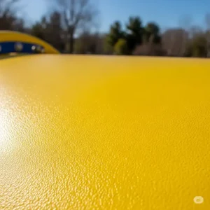 Detail shot of the weather-resistant vinyl material used in a high-quality playground set, emphasizing its long-lasting durability.
