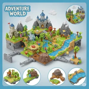 Example of a modular adventure world playset layout, demonstrating customizable configurations.