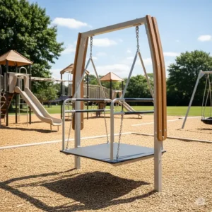 An innovative stand-up platform swing, perfect for older kids who enjoy unique and active swinging experiences on swing sets for older kids.