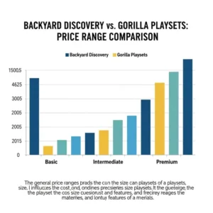 Chart illustration comparing the general price ranges of Backyard Discovery vs. Gorilla playsets, helping consumers understand the cost differences.