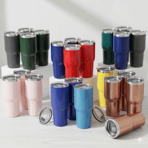 A collection of 32 oz insulated tumblers in various popular colors and finishes.
