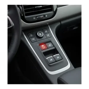 Button on the driver's console for the electronic car safety lock for rear doors children.