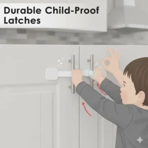 Testing the durability of heavy-duty, child-proof cabinet latches against a determined toddler. 