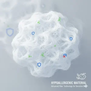 An illustration highlighting the premium, hypoallergenic fibers of safe plush toys washable material, minimizing irritants.