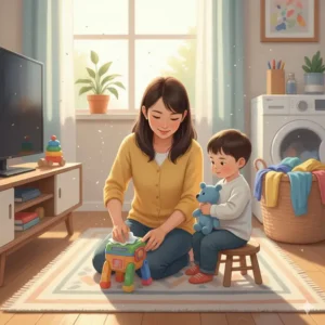 A person wiping down an electronic toy with a disinfectant wipe, showing how to clean and sanitize non-submersible items.