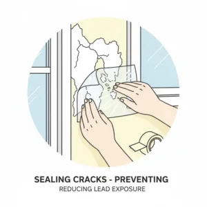 A parent meticulously washing a baby's hands, illustrating the critical importance of hygiene for reducing lead paint exposure baby proof methods around the house.