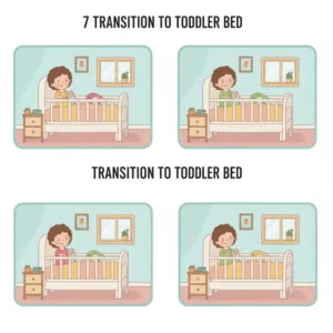 Image of a crib being converted into a toddler bed, signaling the next step after the stage when to remove crib bumpers.
