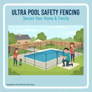 Durable pool safety fences and gate systems offered by the best child safety shops near me.