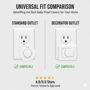 A universal fit compatibility chart found in most helpful reviews of baby proof outlet covers.