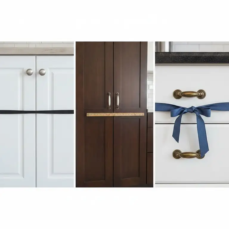 Various methods to create a DIY cabinet lock without hardware using household items.