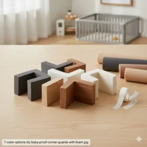 Different foam colors available for aesthetic diy baby proof corner guards with foam.