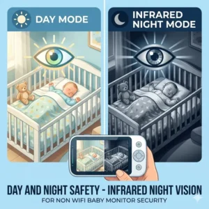 Crystal clear infrared night vision mode comparison on the best baby monitor without wifi for safety.