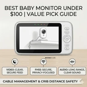 Proper wall mount setup for the best baby monitor under 100 dollars ensuring cable safety.