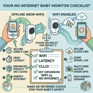 A comprehensive checklist highlighting why a baby monitor that works without internet is the best choice for reliable monitoring.