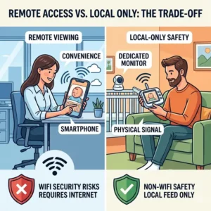 Final summary checklist comparing the features of a non wifi baby monitor vs wifi which is safer for daily use.