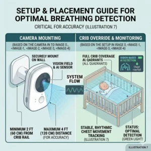 Expert guide on the correct camera placement for an accurate baby monitor with breathing detection reviews.