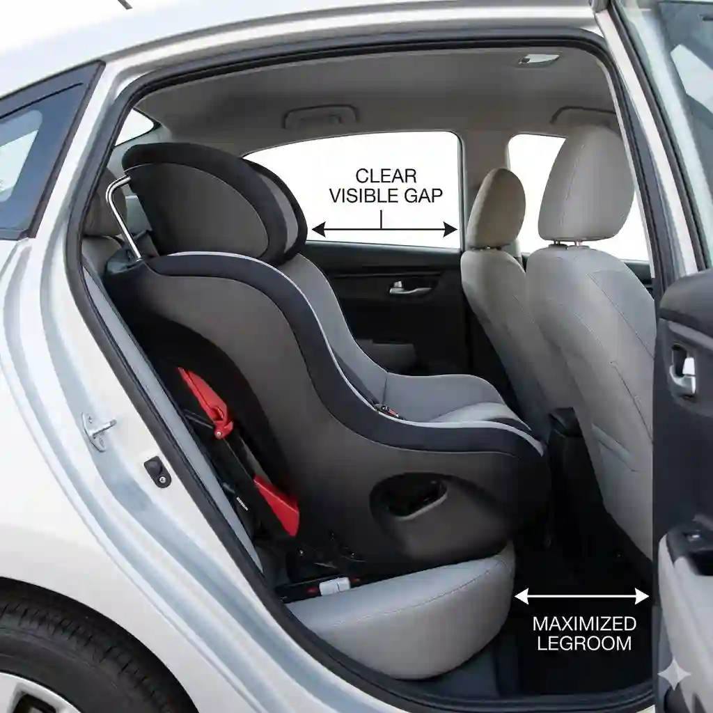 Best convertible car seat for small cars installed rear facing in a compact sedan.