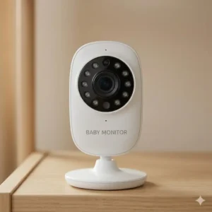 An infographic detailing data encryption and signal security as essential baby monitor buying guide safety features.