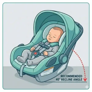 An illustration of a newborn securely snug in an infant carrier, showcasing how infant car seat vs convertible which is safer at birth.