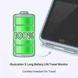 Battery indicator showing long-lasting power for the best baby monitor for travel portable.