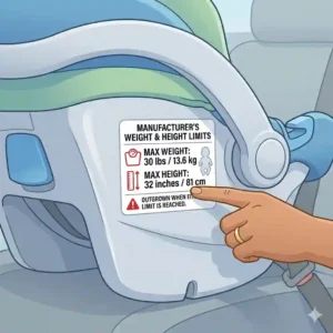 Knowing when to switch from infant to convertible car seat means checking the specific weight and height limit labels on your infant carrier.