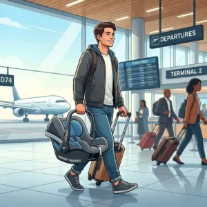 A side-by-side weight comparison scale showcasing a heavy standard model versus the best lightweight car seat for travel.