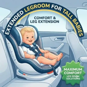 Visualizing extended legroom features in the best car seat for tall babies comfort and safety.